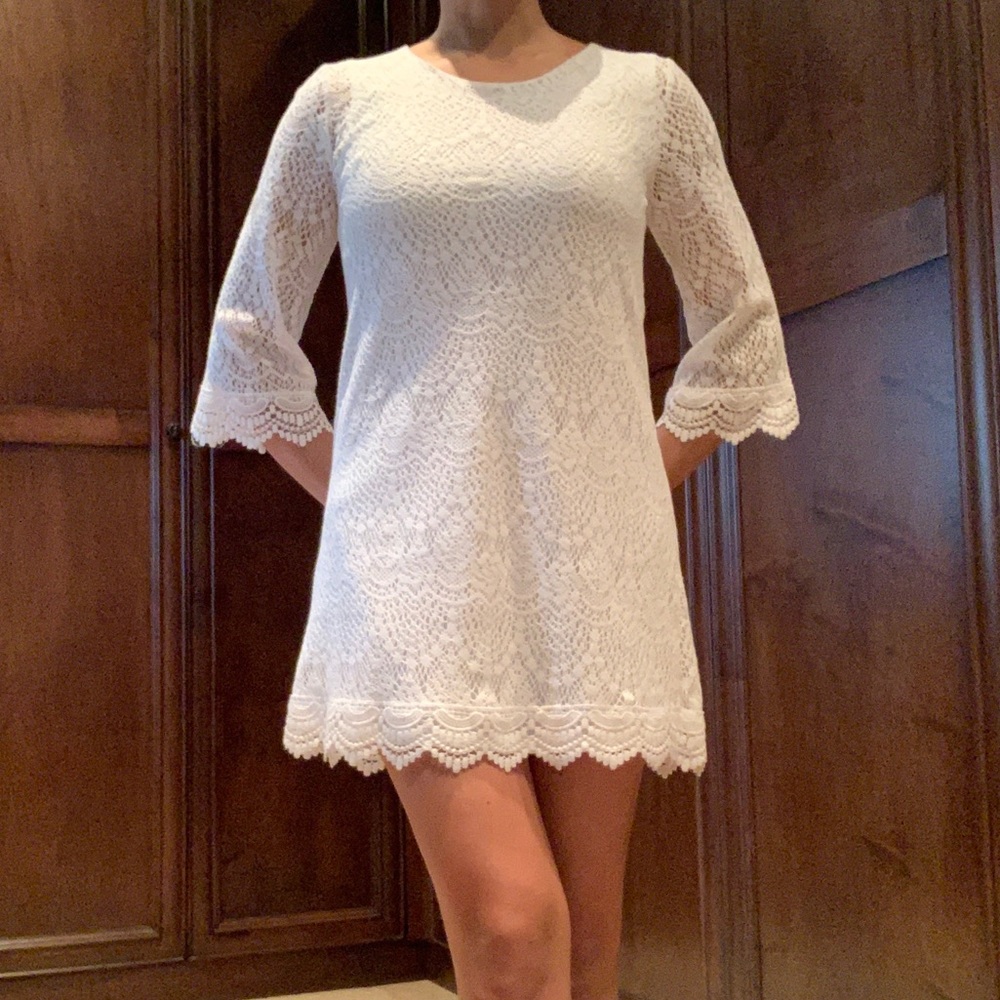 3/$25 - 3/4 sleeve Crochet Style Dress